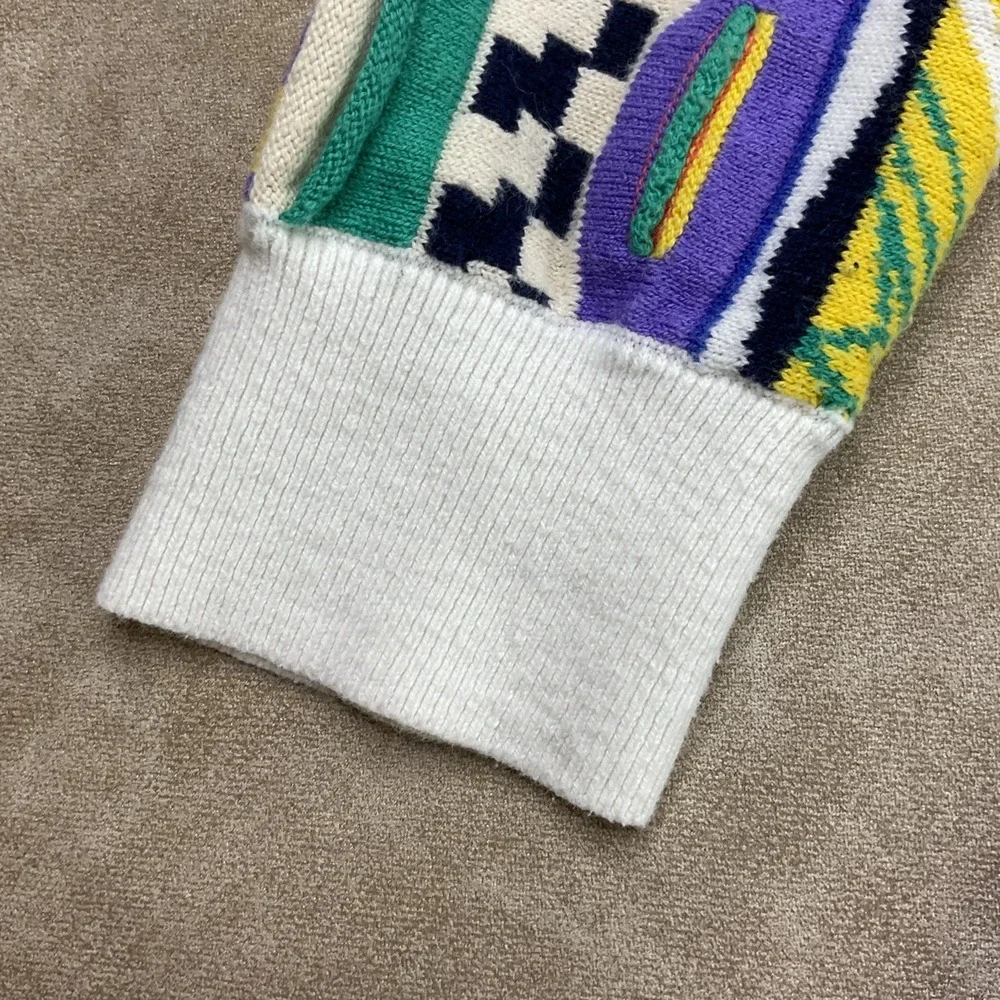 Pacsun Sweater Men Sz M Colorful Bright Coogi Style Retro Crewneck Pullover Knit